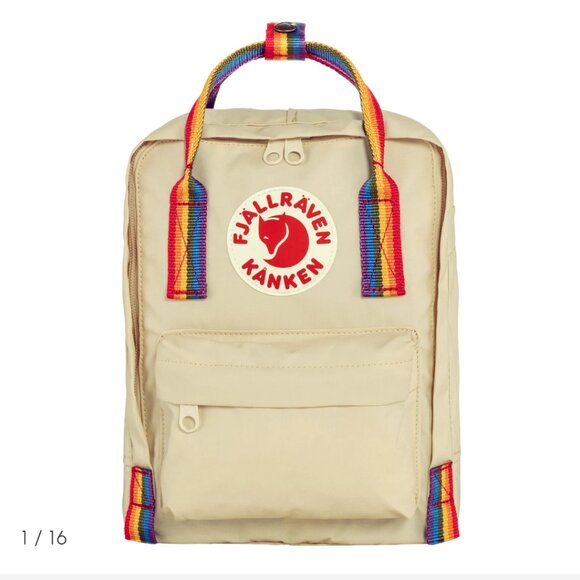 NWT Fjallraven Kanken Rainbow Mini Backpack in Light Oak - Picture 5 of 11